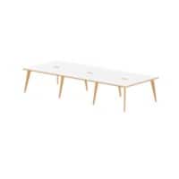dynamic Oslo Back to Back Desk Rectangular White Wooden Legs 3,600 (W) x 1,600 (D) x 750 (H) mm MFC (Melamine Faced Chipboard)