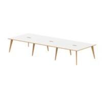 dynamic Oslo Back to Back Desk Rectangular White Wooden Legs 4,200 (W) x 1,600 (D) x 750 (H) mm MFC (Melamine Faced Chipboard)