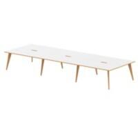 dynamic Oslo Back to Back Desk Rectangular White Wooden Legs 4,800 (W) x 1,600 (D) x 750 (H) mm MFC (Melamine Faced Chipboard)