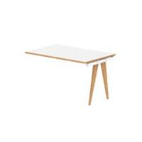 dynamic Oslo Desk Extension Rectangular White Wooden Legs 1,200 (W) x 800 (D) x 750 (H) mm MFC (Melamine Faced Chipboard)