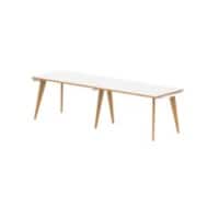 dynamic Oslo Bench Desk Rectangular White Wooden Legs 2,400 (W) x 800 (D) x 750 (H) mm MFC (Melamine Faced Chipboard)