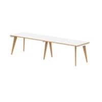 dynamic Oslo Bench Desk Rectangular White Wooden Legs 2,800 (W) x 800 (D) x 750 (H) mm MFC (Melamine Faced Chipboard)
