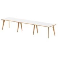 dynamic Oslo Bench Desk Rectangular White Wooden Legs 3,600 (W) x 800 (D) x 750 (H) mm MFC (Melamine Faced Chipboard)