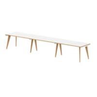 dynamic Oslo Bench Desk Rectangular White Wooden Legs 4,800 (W) x 800 (D) x 750 (H) mm MFC (Melamine Faced Chipboard)