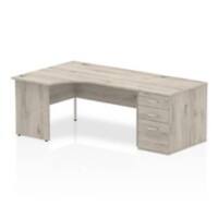 dynamic Ergonomic Desk Impulse IWSLC168PEGRY Grey Oak 1600 mm x 800 mm x 730 mm