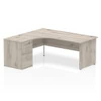 dynamic Impulse Left Hand Desk Rectangular Grey Oak 3 Drawers 1 Pedestal 1,800 (W) x 1,630 (D) x 730 (H) mm MFC (Melamine Faced Chipboard)