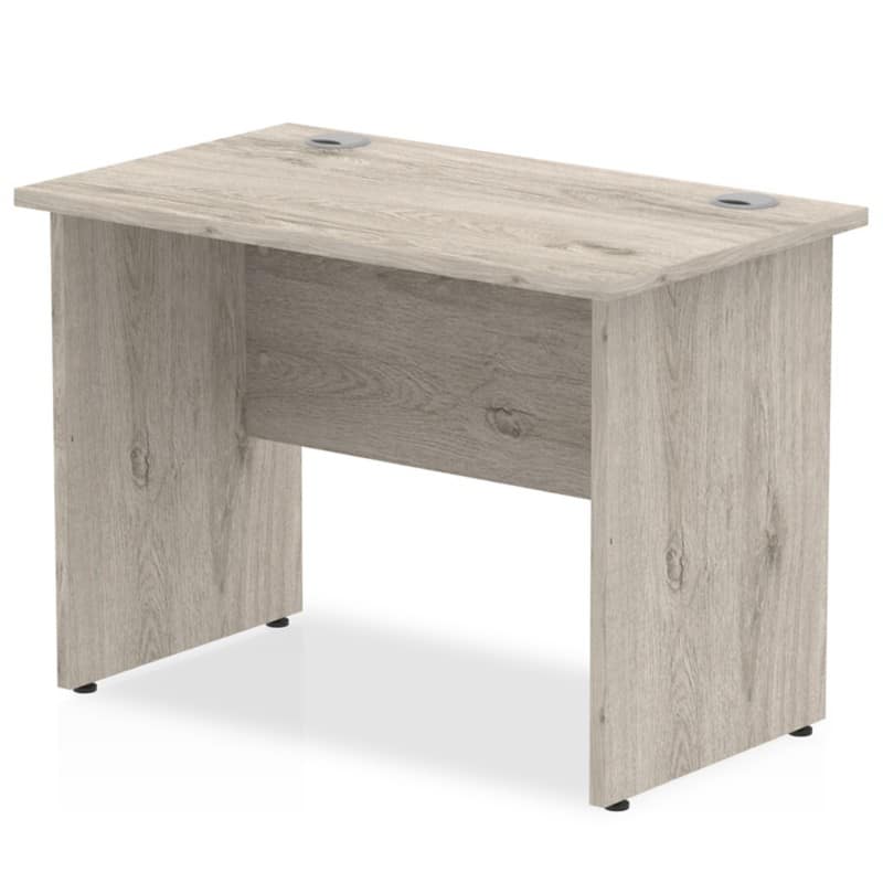 dynamic Impulse Office Desk Rectangular Grey Oak Base panel 1,000 (W) x 600 (D) x 730 (H) mm MFC (Melamine Faced Chipboard)