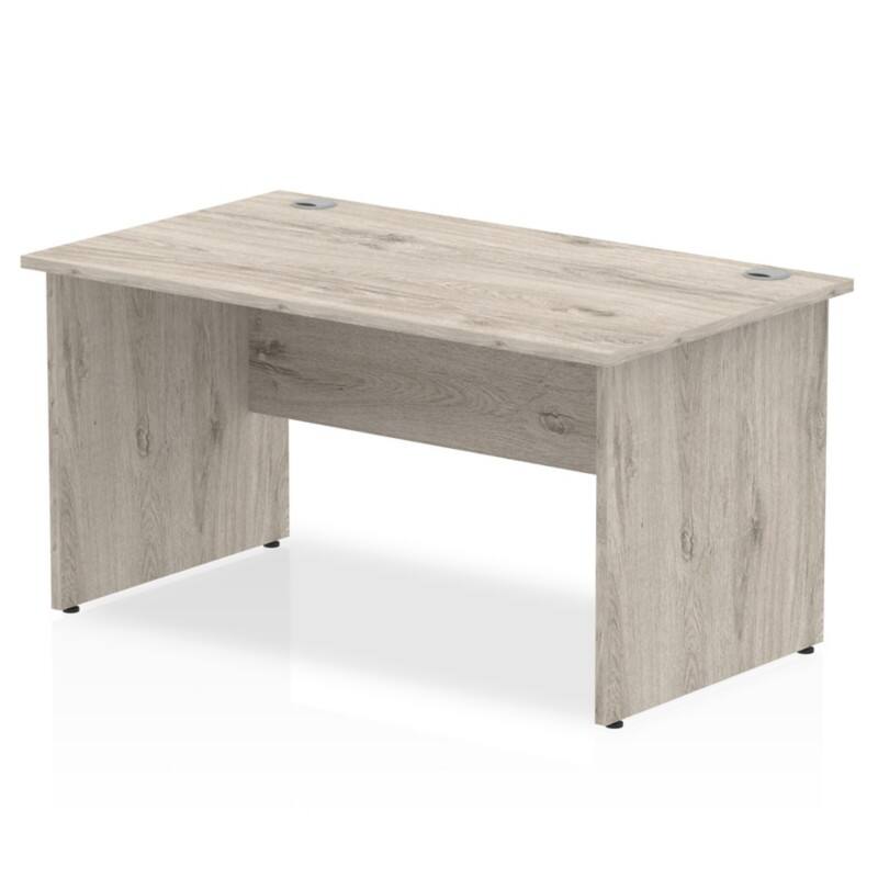 dynamic Impulse Office Desk Rectangular Grey Oak Base panel 1,400 (W) x 800 (D) x 730 (H) mm MFC (Melamine Faced Chipboard)