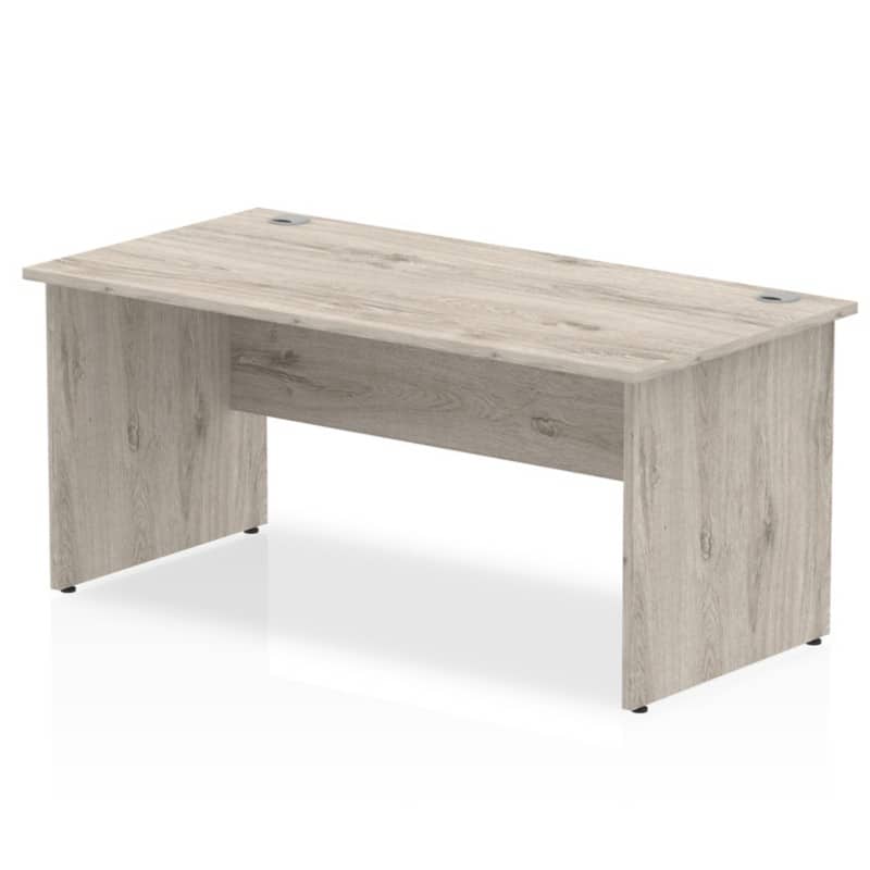 dynamic Impulse Office Desk Rectangular Grey Oak Base panel 1,600 (W) x 800 (D) x 730 (H) mm MFC (Melamine Faced Chipboard)