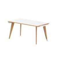 dynamic Ergonomic Desk Oslo OSS14WHT White / Natural Wood 1400 mm x 800 mm x 730 mm