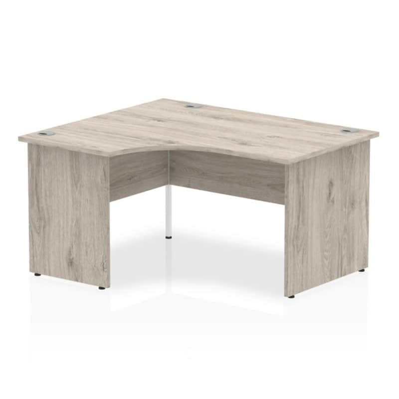 dynamic Impulse Left Hand Desk Rectangular Grey Oak Base panel 1,400 (W) x 1,200 (D) x 730 (H) mm MFC (Melamine Faced Chipboard)
