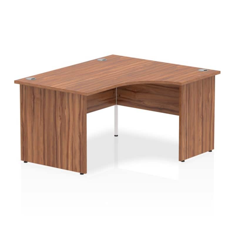 dynamic Impulse Right Hand Desk Corner Walnut Base panel 1,400 (W) x 1,200 (D) x 730 (H) mm MFC (Melamine Faced Chipboard)