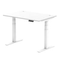 dynamic Air Height Adjustable Sit Stand Desk Rectangular White T-Foot 1,200 (W) x 800 (D) x 665 (H) mm MFC (Melamine Faced Chipboard)
