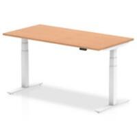 dynamic Air Height Adjustable Sit Stand Desk Rectangular Oak T-Foot 1,600 (W) x 800 (D) x 665 (H) mm MFC (Melamine Faced Chipboard)