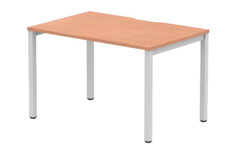 dynamic Evolve Plus Bench Desk Rectangular Beech H-Frame 1,200 (W) x 800 (D) x 750 (H) mm MFC (Melamine Faced Chipboard)