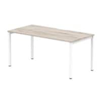 dynamic Evolve Plus Bench Desk Rectangular Grey Oak H-Frame 1,600 (W) x 800 (D) x 750 (H) mm MFC (Melamine Faced Chipboard)