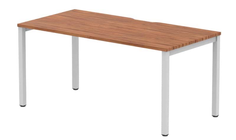 dynamic Evolve Plus Bench Desk Rectangular Walnut H-Frame 1,600 (W) x 800 (D) x 750 (H) mm MFC (Melamine Faced Chipboard)