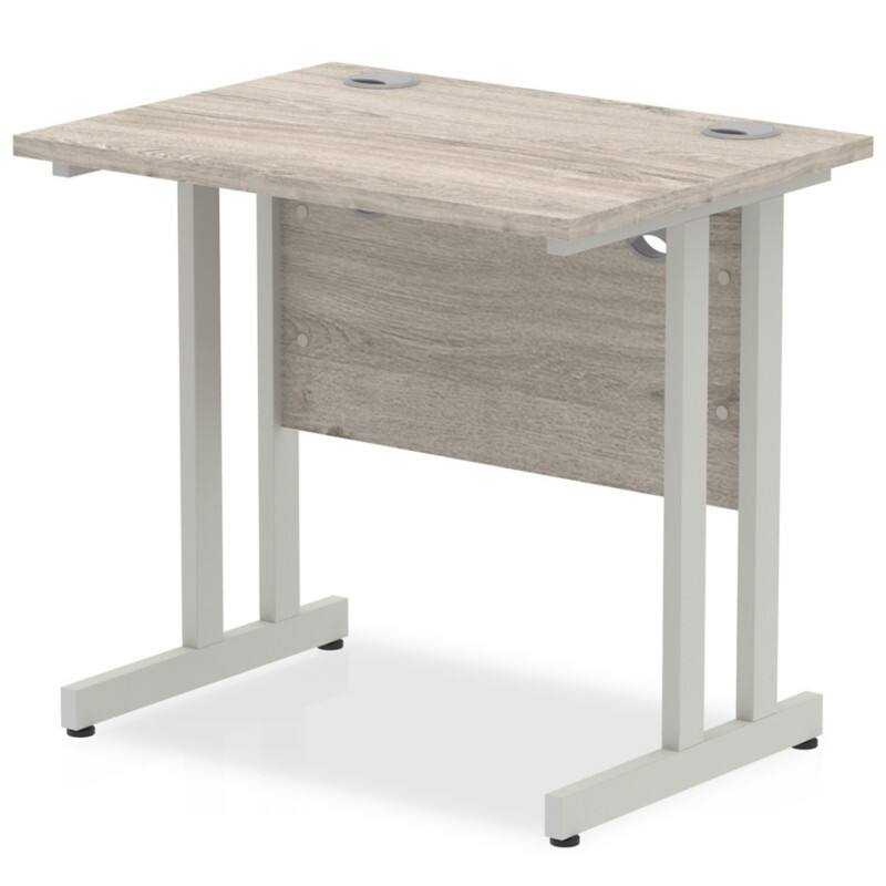 dynamic Impulse Office Desk Rectangular Grey Oak Cantilever 2 Drawers 1,000 (W) x 800 (D) x 730 (H) mm MFC (Melamine Faced Chipboard)