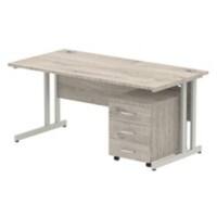 dynamic Ergonomic Desk Impulse IWSSC1653GRY Grey Oak 1600 mm x 800 mm x 730 mm