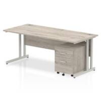 dynamic Ergonomic Desk Impulse IWSSC1852GRY Grey Oak 1800 mm x 800 mm x 730 mm