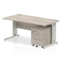 dynamic Ergonomic Desk Impulse IWSSW1652GRY Grey Oak 1600 mm x 800 mm x 730 mm