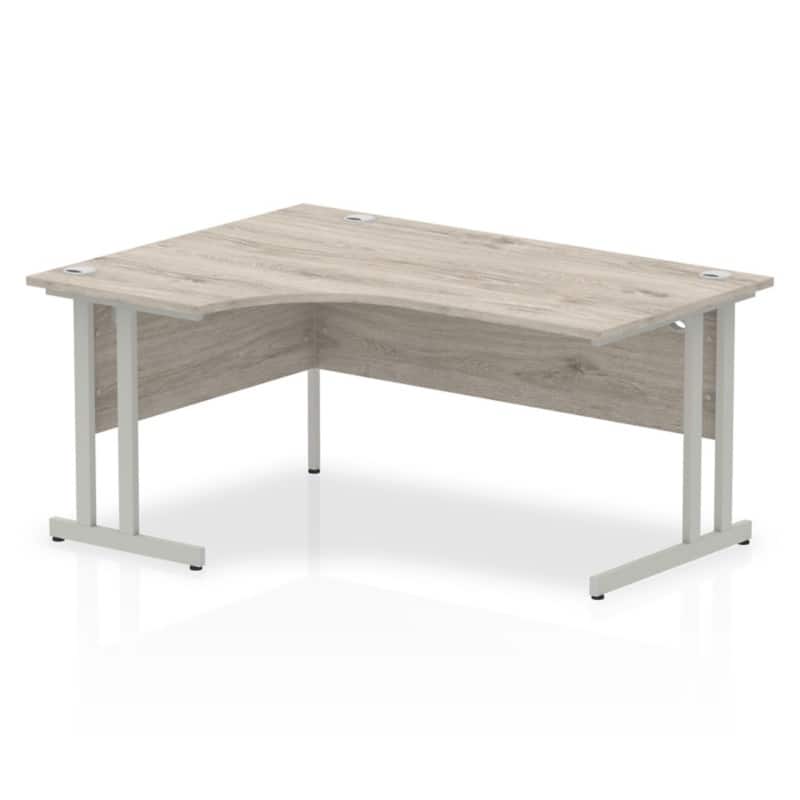 dynamic Impulse Left Hand Desk Rectangular Grey Oak Cantilever 1,600 (W) x 1,200 (D) x 730 (H) mm MFC (Melamine Faced Chipboard)