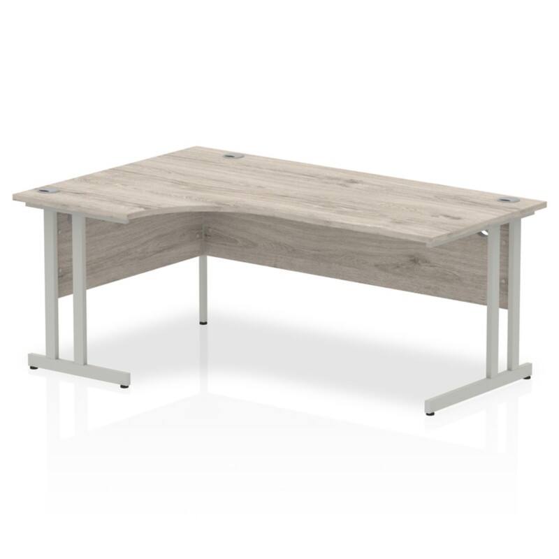 dynamic Impulse Left Hand Desk Rectangular Grey Oak Cantilever 1,800 (W) x 1,200 (D) x 730 (H) mm MFC (Melamine Faced Chipboard)