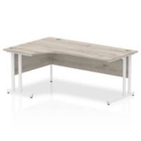 dynamic Impulse Left Hand Desk Rectangular Grey Oak Cantilever 1,800 (W) x 1,200 (D) x 730 (H) mm MFC (Melamine Faced Chipboard)