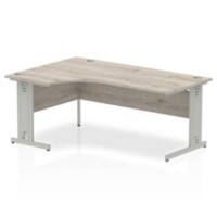 dynamic Impulse Left Hand Desk Rectangular Grey Oak Cantilever 1,800 (W) x 1,200 (D) x 730 (H) mm MFC (Melamine Faced Chipboard)