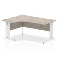 dynamic Impulse Left Hand Desk Rectangular Grey Oak Cantilever 1,800 (W) x 1,200 (D) x 730 (H) mm MFC (Melamine Faced Chipboard)