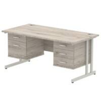 dynamic Ergonomic Desk Impulse MIRDC16FP2FP3GRY Grey Oak 1600 mm x 800 mm x 730 mm