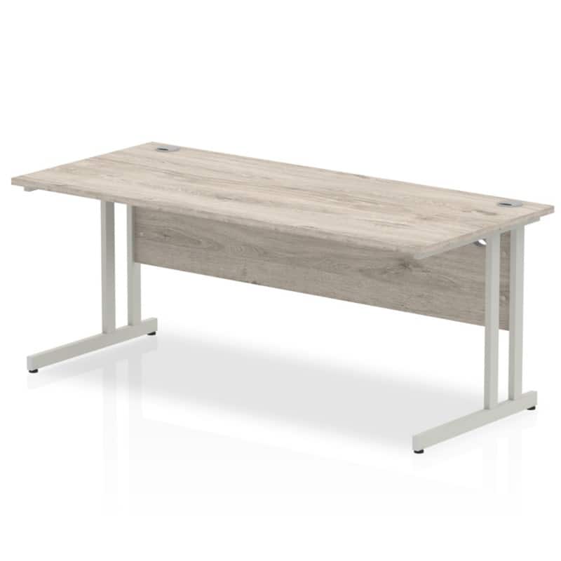 dynamic Impulse Office Desk Rectangular Grey Oak Cantilever 1,800 (W) x 800 (D) x 730 (H) mm MFC (Melamine Faced Chipboard)