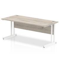 dynamic Impulse Office Desk Rectangular Grey Oak Cantilever 1,800 (W) x 800 (D) x 730 (H) mm MFC (Melamine Faced Chipboard)