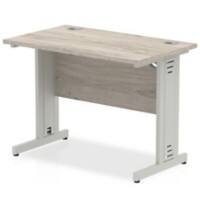 dynamic Impulse Office Desk Rectangular Grey Oak Cantilever 1,000 (W) x 600 (D) x 730 (H) mm MFC (Melamine Faced Chipboard)