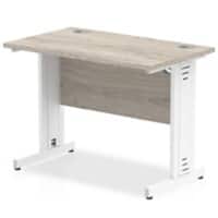 dynamic Impulse Office Desk Rectangular Grey Oak Cantilever 1,000 (W) x 600 (D) x 730 (H) mm MFC (Melamine Faced Chipboard)