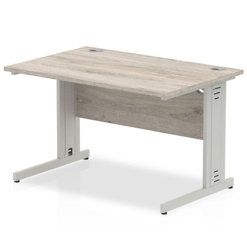 dynamic Impulse Office Desk Rectangular Grey Oak Cantilever 1,200 (W) x 800 (D) x 730 (H) mm MFC (Melamine Faced Chipboard)