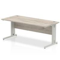 dynamic Impulse Office Desk Rectangular Grey Oak Cantilever 1,800 (W) x 800 (D) x 730 (H) mm MFC (Melamine Faced Chipboard)