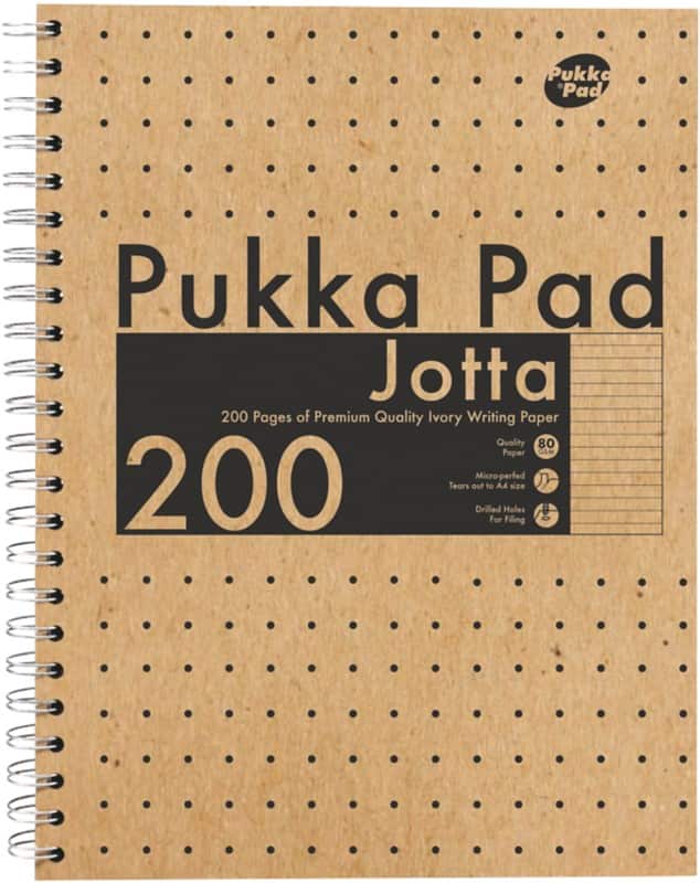 Pukka Notebooks Jotta A4 Ruled Wire Kraft Card Cream Perforated 200 Pages
