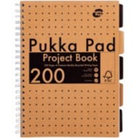 Pukka Kraft Project Book A4 Wire Kraft Card Cream Perforated 200 Pages 250 