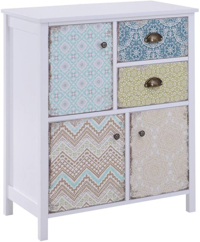 HOMCOM Drawer Chest Solid Wood  340 x 800 mm