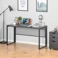HOMCOM Computer Desk Black Rubberwood 4 Metal legs 600 (W) x 1,350 (D) x 750 (H) mm E1 Particle Board, Metal
