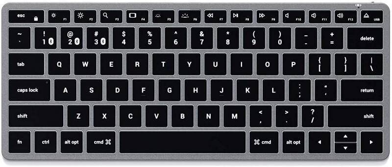 Satechi Keyboard Wireless QWERTZ With Bluetooth Grey ST-BTSX1M-UK