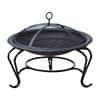 Outsunny Round Fire Pit with Poker Black