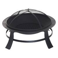 Outsunny Round Fire Pit Black