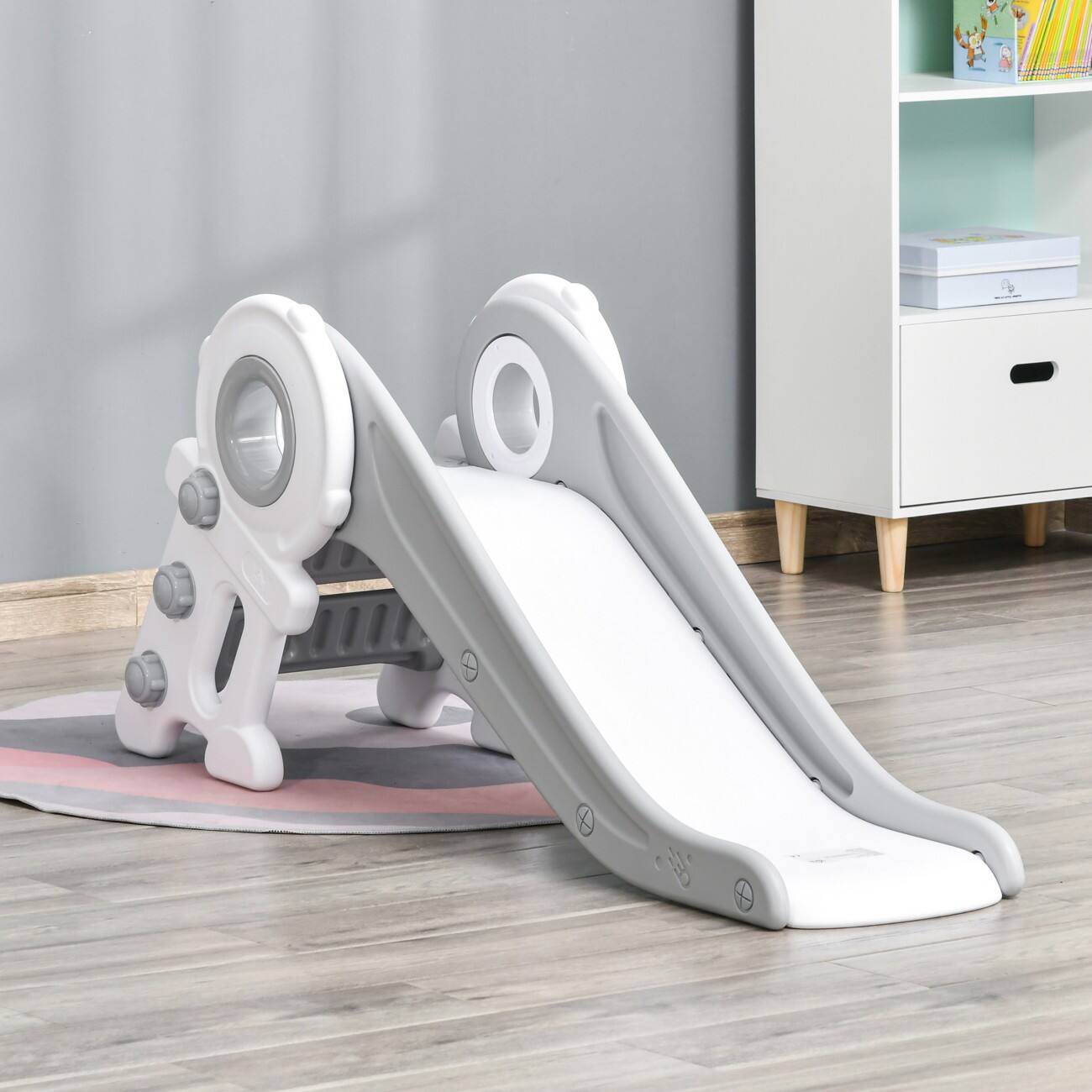 Homcom Folding Kids Slide Freestanding Slider for Toddler Grey | Viking ...