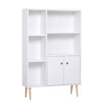 Homcom Open Bookcase with Two Doors White 800 x 235 x 1,230 mm