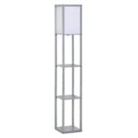 HOMCOM 4-Tier Floor Lamp Standing Lamp with Storage Shelf for Home Office Dorm Grey