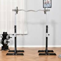 Homcom Set of 2 Barbell Weight Rack with Wheels