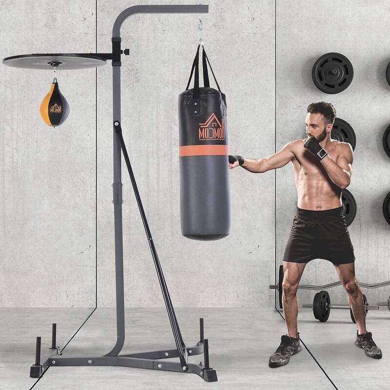 Homcom Freestanding Duo Punchbag Sandbag Steel