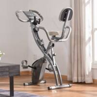 Homcom 2-In-1 Upright Exercise Bike Fitness Home Grey
